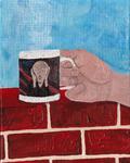 Lane Hagood; Coffee Cup on Wall, 2012; acrylic on canvas; 14 x 11 in.